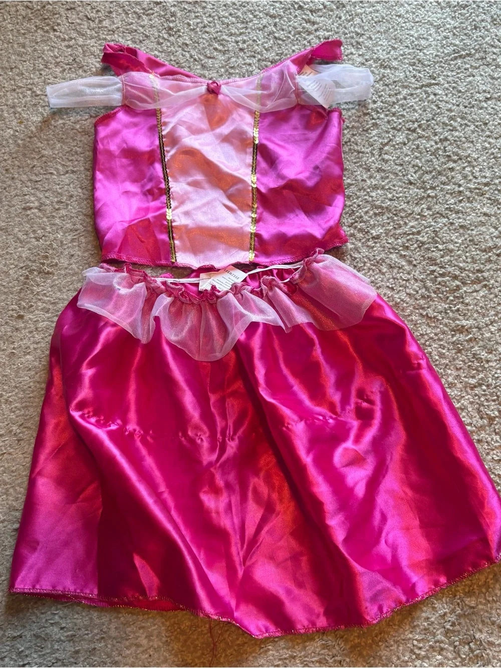 Disney Aurora 2 Piece Costume Dress Sz 4-6X Pink Sleeping Beauty Halloween